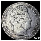 1832 France Silver 5 Francs