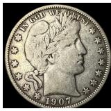 1907-O Silver Barber Half Dollar LIGHTLY  CIRCULA