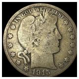 1915 Silver Barber Half Dollar NICELY  CIRCULATED