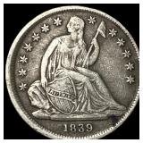 1839-O Silver Seated Liberty Dime NEARLY  UNCIRCU