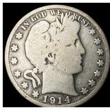1914 Silver Barber Half Dollar NICELY  CIRCULATED