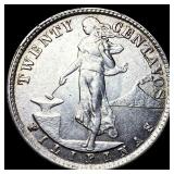 1937M Philippines Silver 20 Centavos