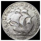 1933 Portugal Silver 5 Escudos