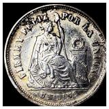 1875 YJ  Peru Silver Dinero