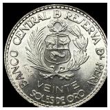 1965 Peru Silver 20 Soles