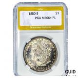 1880-S Morgan Silver Dollar PGA MS66+ PL
