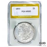 1890 Morgan Silver Dollar PGA MS65