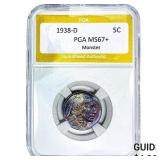 1938-D Buffalo Nickel PGA MS67+ Monster