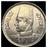 1941 Egypt Copper Nickel 10 Miliemes KM 364