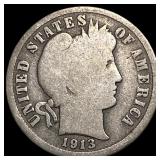 1913-S Silver Barber Dime LIGHTLY CIRCULATED