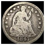 1847 Seated Liberty Half Dime LIGHTLY CIRCULATED