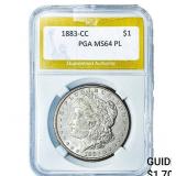 1883-CC Morgan Silver Dollar PGA MS64 PL