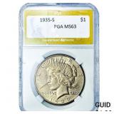 1935-S Silver Peace Dollar PGA MS63