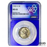 1943-S Jefferson Nickel NGC MS65