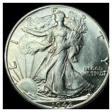 1942-D Silver Half Dollar Walking Liberty UNCIRCUL