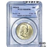 1954-D Franklin Half Dollar PCGS MS64 FBL
