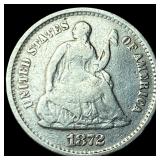 1872-S Silver Half Dime LIGHTLY CIRCULATED