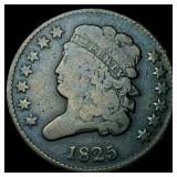 1825 Copper Half Cent LIGHTLY CIRCULATED