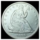 1869 Seated Liberty Half Dollar NEARLY UNCIRCULATE