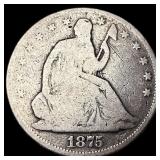 1875 Seated Liberty Half Dollar LIGHTLY CIRCULATED
