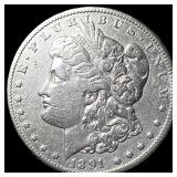 1891 Silver Morgan Dollar NEARLY UNCIRCULATED