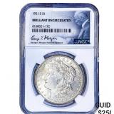 1921-S Morgan Silver Dollar NGC BU