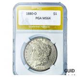 1880-O Morgan Silver Dollar PGA MS64