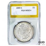 1889-S Morgan Silver Dollar PGA MS63+
