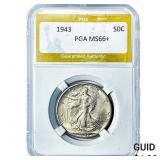 1943 Walking Liberty Half Dollar PGA MS66+