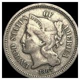 1867 Nickel Three-Cent Piece LIGHTLY CIRCULATED