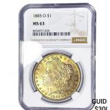 1885-O Morgan Silver Dollar NGC MS63