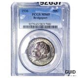 1936 Bridgeport Half Dollar PCGS MS65