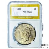 1926 Silver Peace Dollar PGA MS65