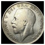 1921 Great Britain Geroge V Silver 1/2 Crown