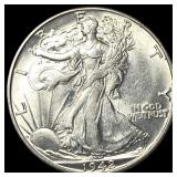 1942-D Silver Half Dollar Walking Liberty UNCIRCUL