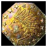 1881 California Gold 1/4 Dollar Token HIGH GRADE