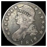 1818 Capped Bust Half Dollar ABOUT UNCIRCULATED