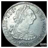 1780PTS PR Bolivia Silver 2 Reales - George III