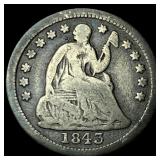 1843 Seated Liberty Half Dime LIGHTLY CIRCULATED