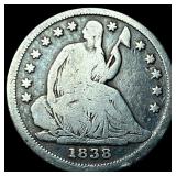 1838 Silver Half Dime LIGHTLY CIRCULATED