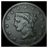 1842 Braided Hair Large Cent LIGHTLY CIRCULATED