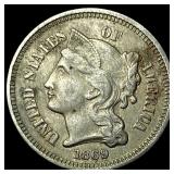 1869 Nickel Three-Cent Piece LIGHTLY CIRCULATED
