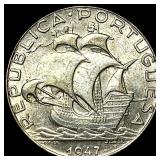 1947 Portugal Silver 2 1/2 Escudos