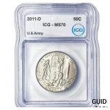2011-D  ICG MS70 US ARMY 50C