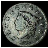 1833 Coronet Head Large Cent LIGHTLY CIRCULATED