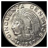 1967 Mexico Copper Nuckel 50 Centavos