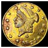 1871 California Gold 1/4 Dollar Token LIGHTLY CIRC