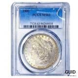 1881 Morgan Silver Dollar PCGS MS63