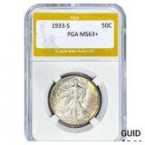 1933-S Walking Liberty Half Dollar PGA MS63+