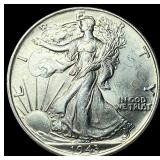 1943-S Silver Walking Liberty Half Dollar GEM BU
